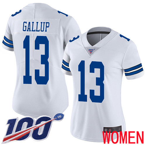 Women Dallas Cowboys Limited White Michael Gallup Road #13 100th Season Vapor Untouchable NFL Jersey->youth nfl jersey->Youth Jersey